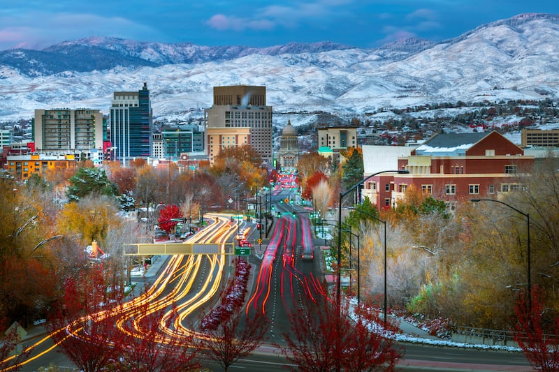 Boise , Idaho skyline traffic