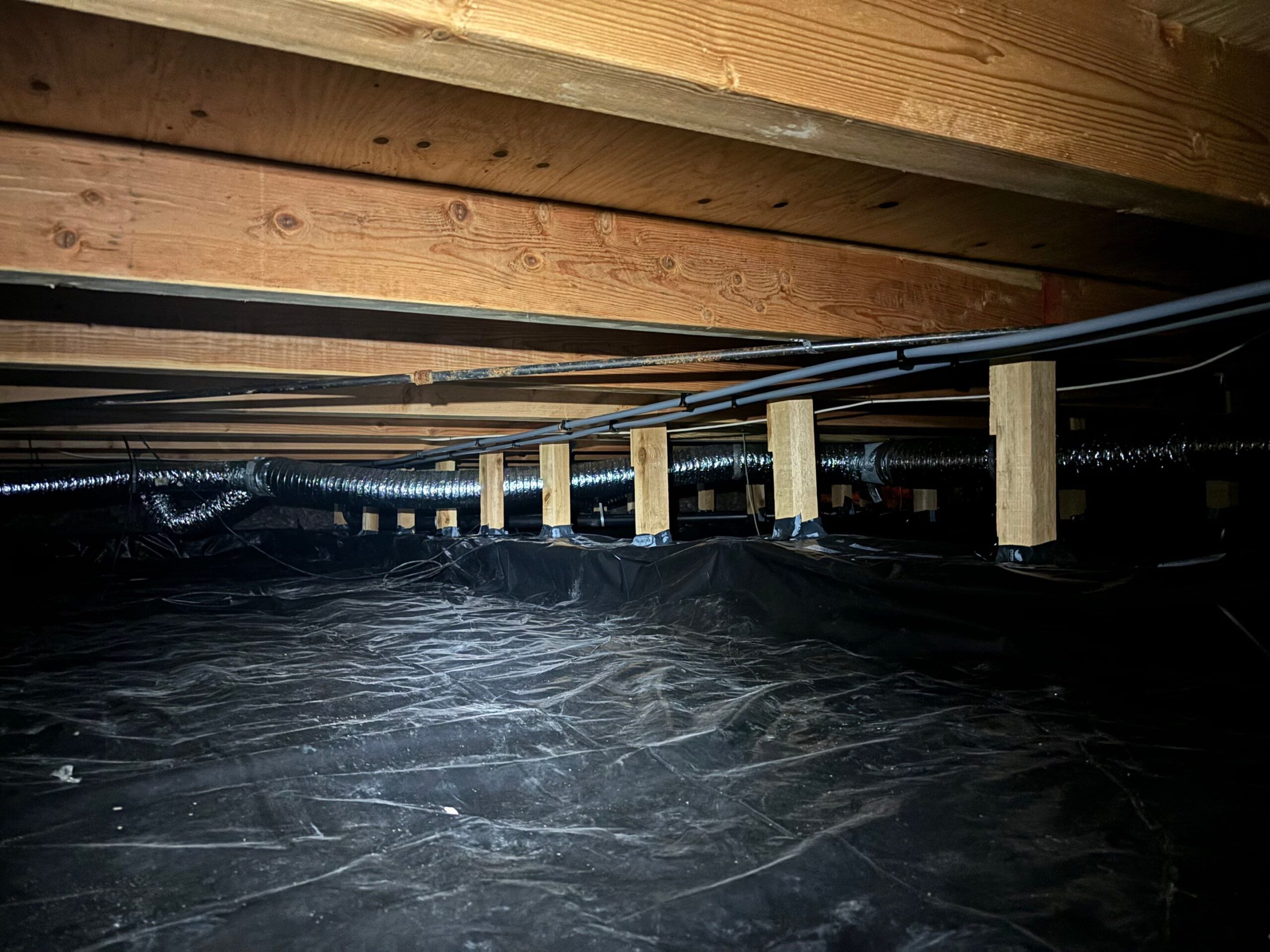 Crawl space moisture treatment