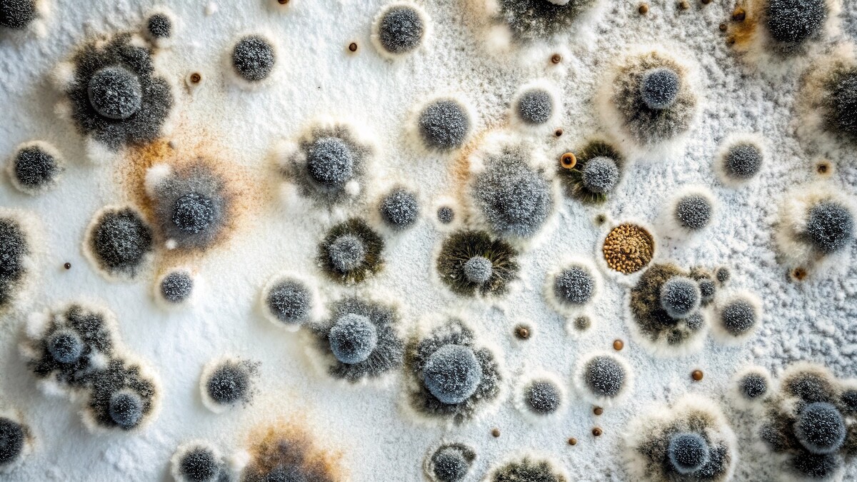 black mold spores on wall surface, fungus, fungi,  fungus,fungi, decay, dampness, spore print,mold growth, mycelium