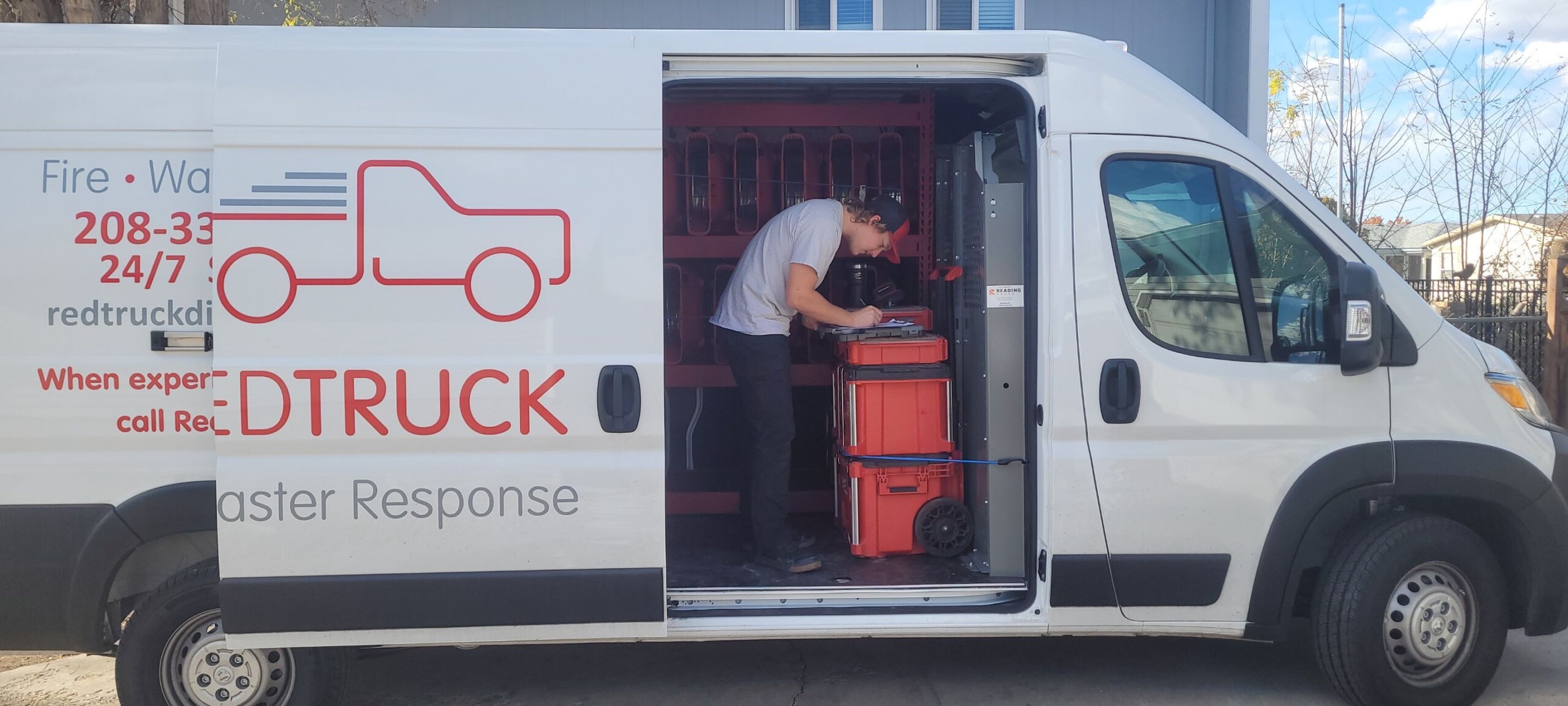 Water damage restoration at Red Truck