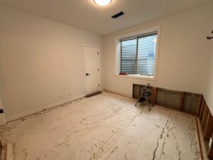before/after flooring in full restoration