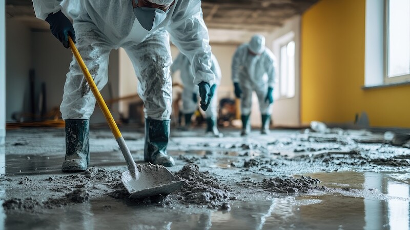 Workers in protective suits clean and repair a flood-damaged room, shoveling muddy water from the floor SSUCv3H4sIAAAAAAAACpxSy27DIBC8V+o/WJxjCRvHdforUQ9rIDEqhghwqirKv3d5OOLcGzO7O5rZ5fH+1jRkBq84+WweESFWWm8+OAjKGqTpofBOGiFdzdwdG2lNgELU7UgKFaxToGtyhsAXA6tE0mxaR/qZisQHCJuXPnopFIcgr6iRyZdENnzOuNkLqYgTWCLkUHF+mxO3U1n8X5P58fUKfJWG/ybDVRAntYQc5JxbyfdPkG6to8EmlK1S3S0HHRtYpQTqBg7yXOlbrZBpo2PVd3OKK3Ot5G1Y0rEeZYzbzQQXrZKe7hkx8ypRv0iSiYpXSVt7g1nHOwW3yZ1ewHuUEoWuPHD8NXatLBgb0g7KSonAY0bYMfbR9+N06hnt2anrhtKQP8CiUCc53YUQ828l6u2paIDAfDldGO1adqTQDnwY2+nYsbZjEww95f0EE97u+QcAAP//AwDU3cj76QIAAA==