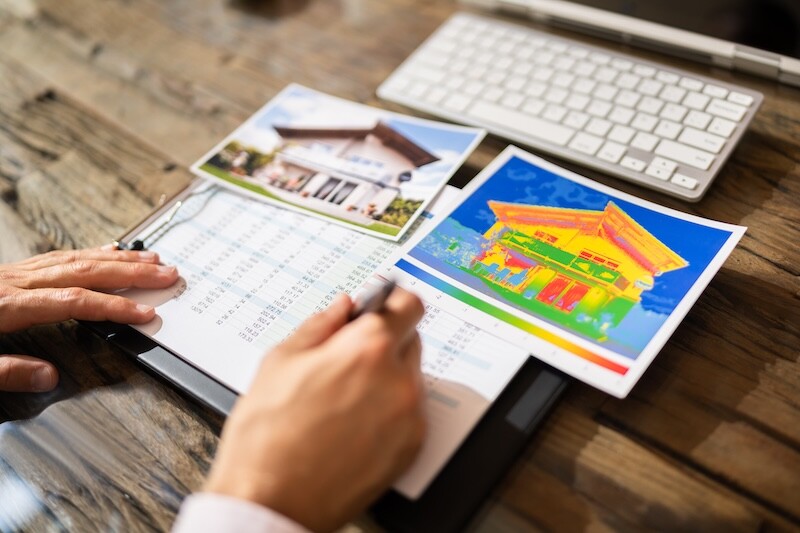 Thermal House Imaging And Heat Thermography. Insulation Image