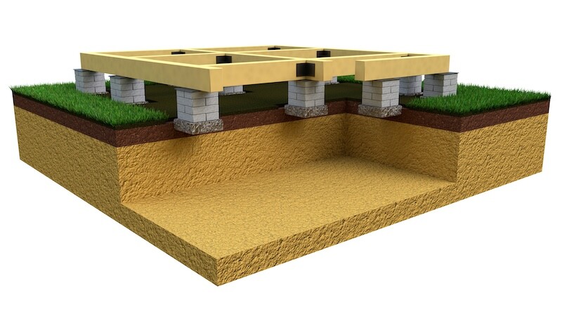 individual footing base. isolated industrial 3D rendering