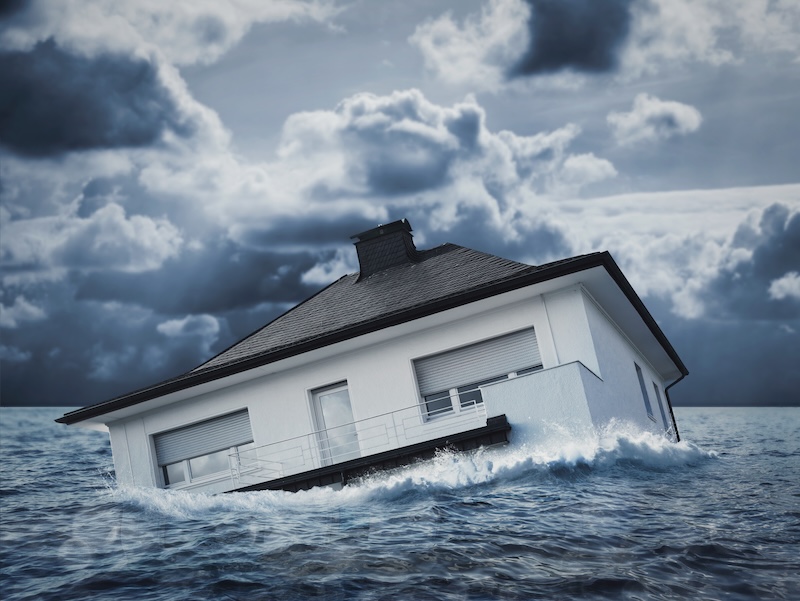White house is sinking in floodwaters