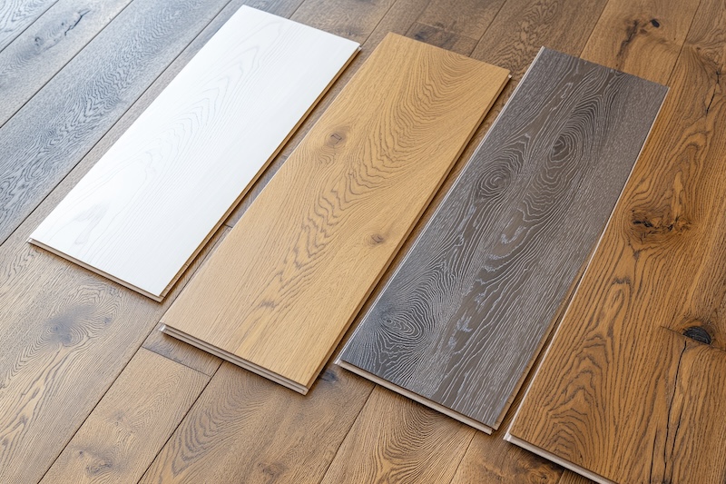 Wood flooring samples various shades